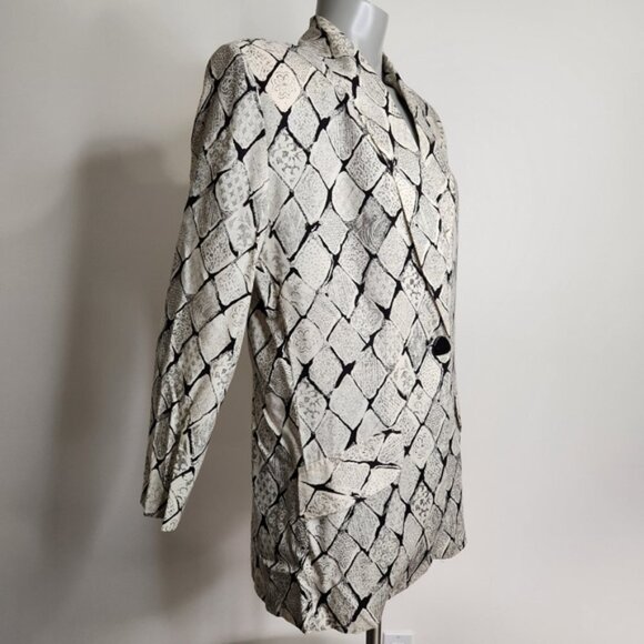 SOLD Vintage "Les Modes Jolibel" White Diamond 1 Button Blazer Plus Size 14 - Picture 8 of 13